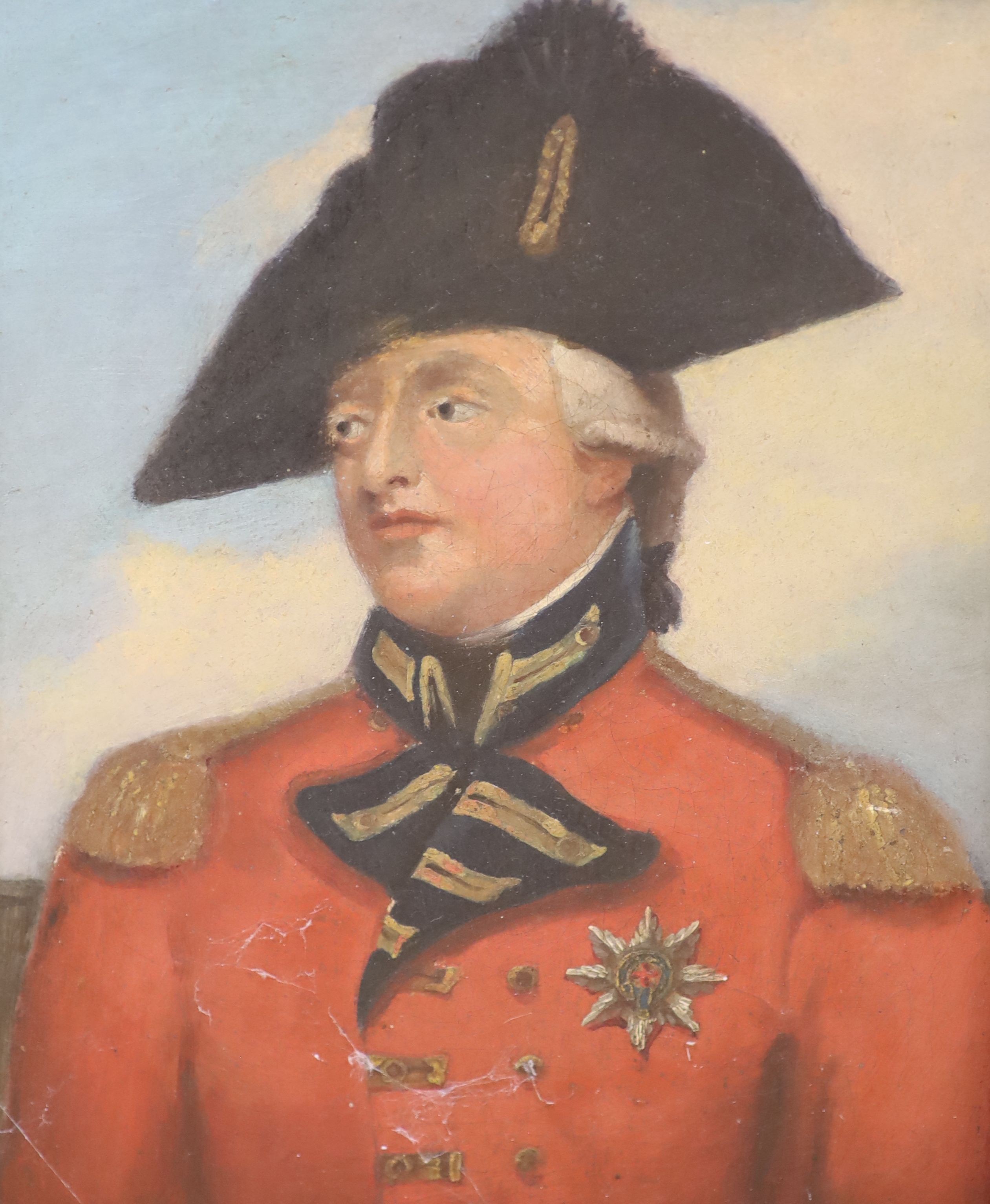 19th century English School, pair of oils on canvas, portraits of army officers 24 x 19 cm.